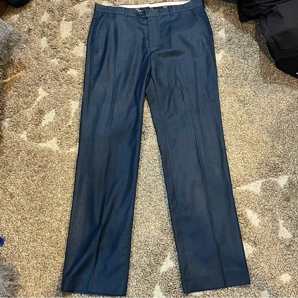 Giorgio Armani Blue Dress Pants with Tailored Fit